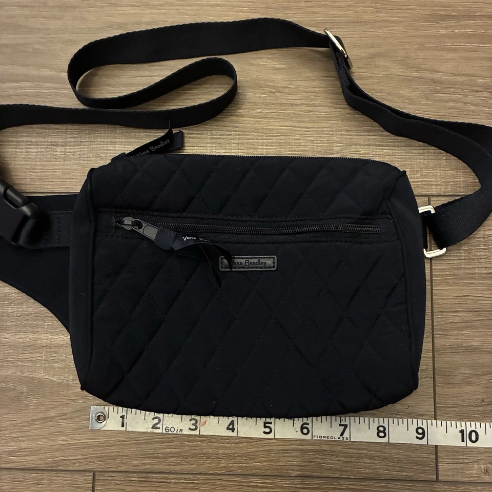 Vera Bradley черный ремень сумка, гладкий дизайн, регулируемый ремень, унисекс - Изображение 2 из 4