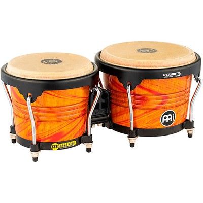 MEINL Free Ride Designer Series Wood Bongo Set Amber Flame 6-3/4 in. and 8 in.