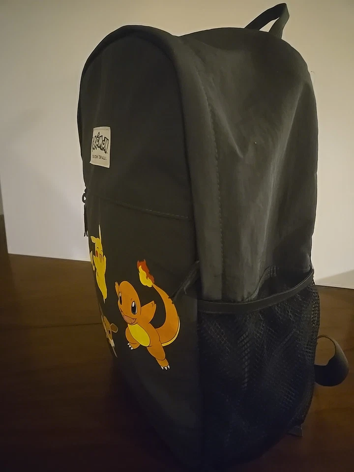 POKEMON Backpack by H&M Black Knapsack Bag ft. Pikachu, Eevee & Charmander  VGC  - Image 4 of 4
