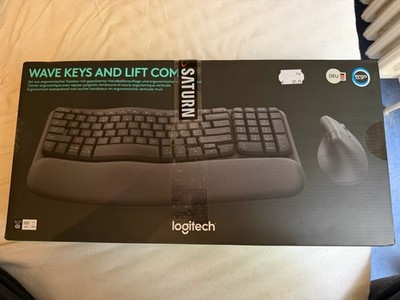 Logitech Wave Keys Tastatur und ergonomische Lift Combo Maus im Set