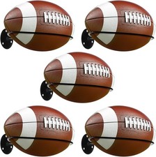 Wall Mounted Football Holders, 5 Pcs Rugby Display Racks with Expansion Black