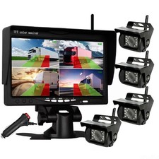 Digital Wireless RV Backup Camera Split Monitor System for Truck Trailer 12V-24V