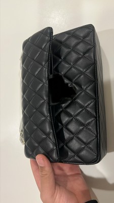 SEND MESSAGE)  High/end Quilted Flap Bag - Black with Gold Hardware Medium