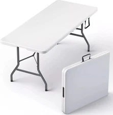 3/3.5/4/6/8 Ft Plastic Folding Table Perfect for Indoor/Outdoor Dining & Parties