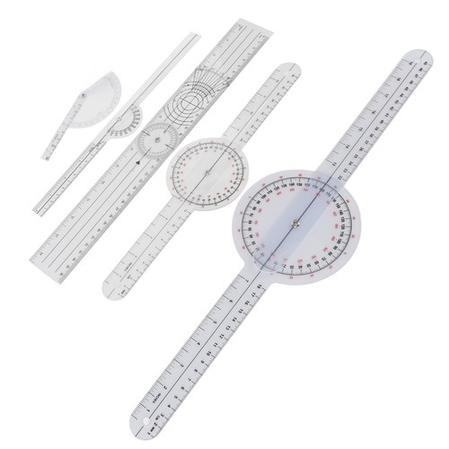 Goniometro Medico 5Pcs Goniometro Trasparente Plastica Joint Goniometro Set Kit - Foto 1 di 12
