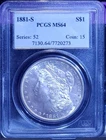 1881 S Morgan Dollar PCGS MS64