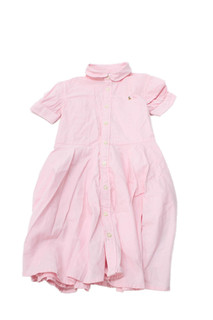 Polo Ralph Lauren Niños Niñas Línea A Camisa Vestido Rosa Algodón Talla 6