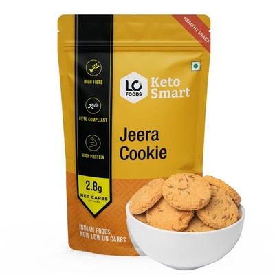 Lo! Foods - Keto Jeera Biscuits (200g), Stevia Sweetened Sugar Free Keto Cookies