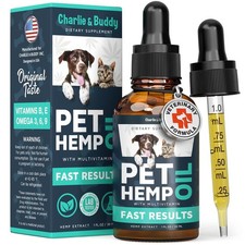 Hemp Oil for Dogs Cats - Anxiety, Pain Relief, Calming, Hip Joint Health