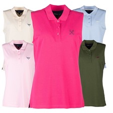 Ladies Sleeveless Polo Shirt Summer Top Womens Country Polos Cotton Vest Rydale