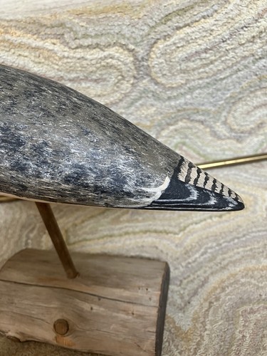 Harry H V Shourds Shorebird Wood Carving Turned Head FOLK ART New Jersey Decoy - Picture 4 of 10