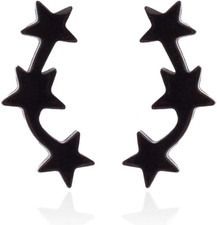 Black Star Stud Earrings for Men Women Stainless Steel Star Stud Earrings Jewelr