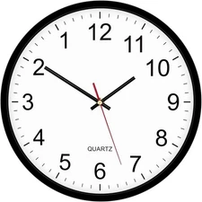 Black Backwards Wall Clock Runs Counterclockwise 12 Inch Silent Non Ticking B...