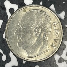 1962 Norway 1 Krone Lot#C7149 High Grade! Beautiful!