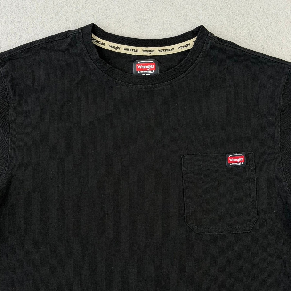 Wrangler Workwear Classic Pocket Tee Mens XL Black Short Sleeve T 