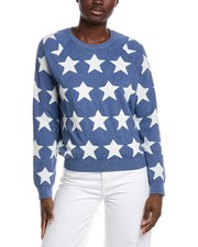 Minnie Rose Intarsia Star Cashmere-Blend Sweater Women's