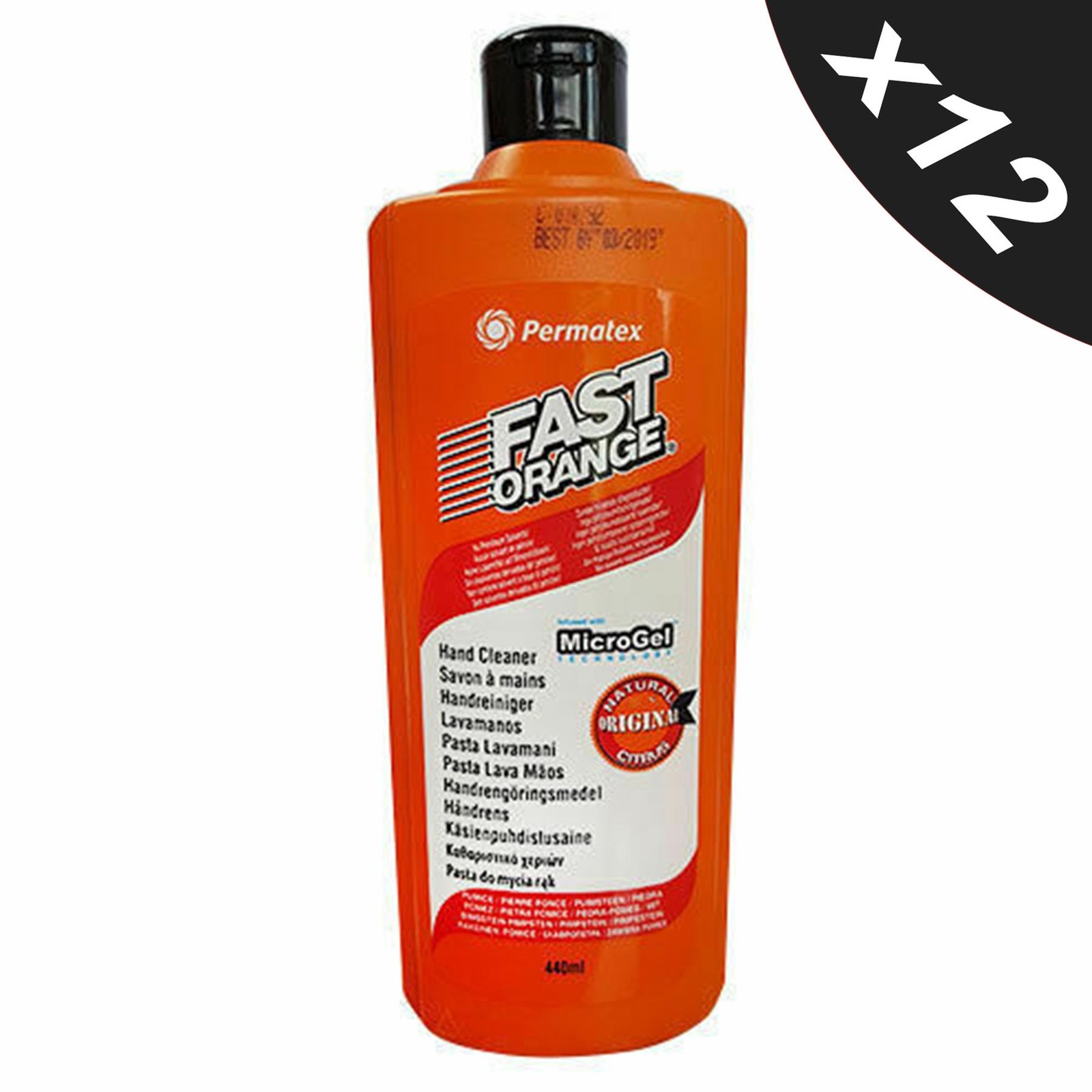 Permatex Fast Orange Hand Cleaner Pumice Lotion Workshop Garage Scrub 12x440ml
