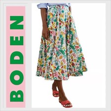 Boden Floral Tropical Midi Skirt Women  s Size US 6 Lined