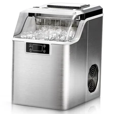 Simzlife Ice Cube Maker Machine Countertop / External Water Tank,  Auto Cleaning