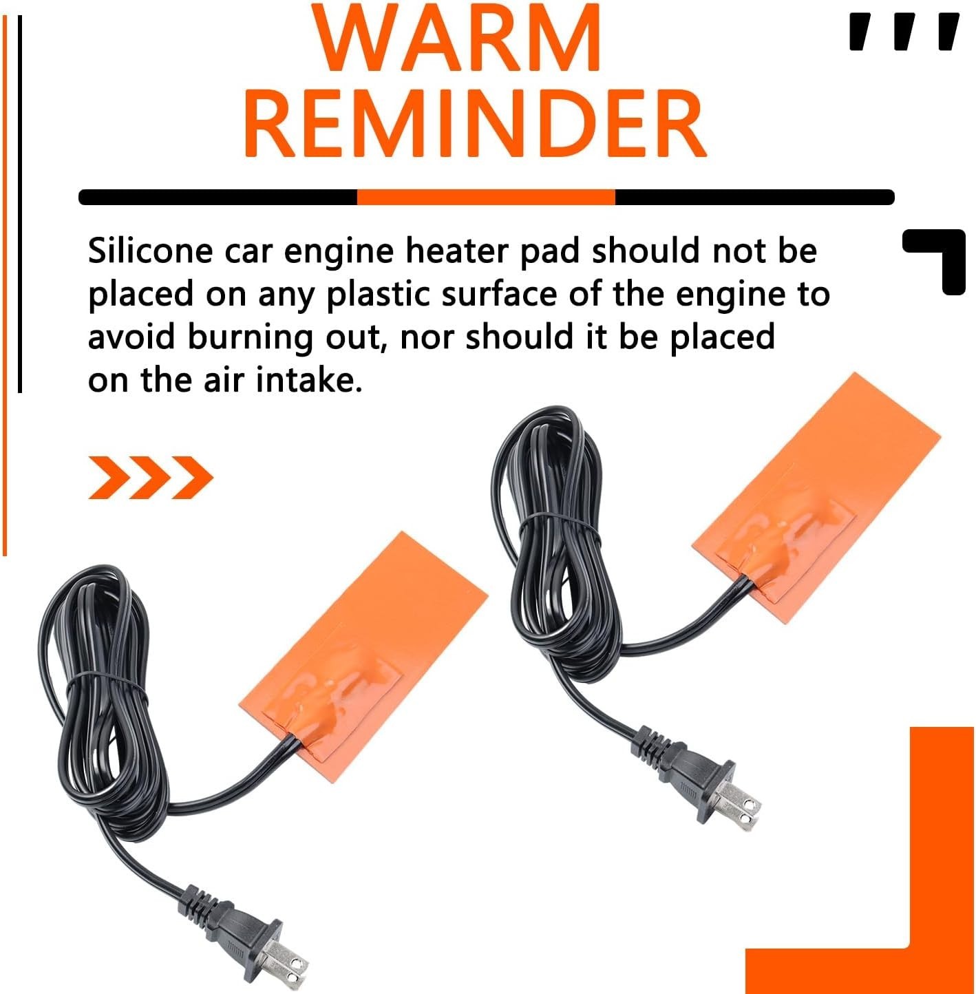 2 x 5 Inch Oil Pan Heater Pad - Self-Adhesive 50W Car Engine Heating Solution