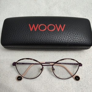 WOOW RISE UP COL 956M PURPLE TORTOISE PINK EYEGLASSES 51-18 140 Great Condition