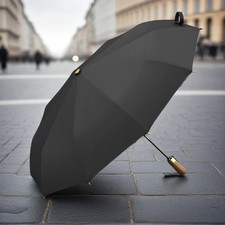 Fully Automatic Men's High-end Business Wooden Handle Umbrella Folding