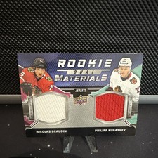 Upper Deck 2020-21 Rookie Dual Materials Beaudin Kurashev Blackhawks