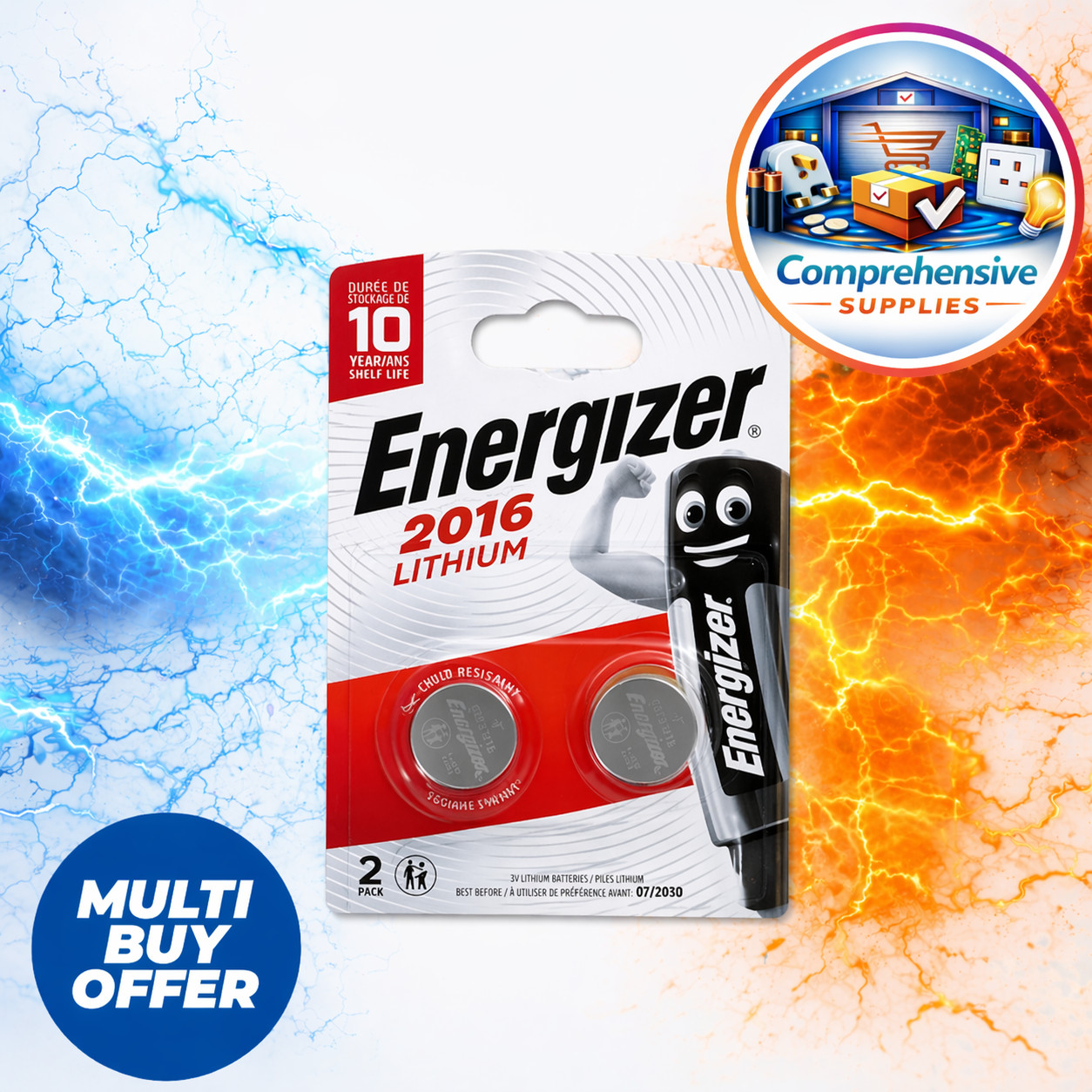 Energizer 2016CR2016 Lithium Speciality Batteries Pack of 2 626986 - Image 2