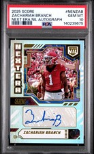 2025 Panini Score Next Era Nil Autographs Zachariah Branch #NENZAB PSA 10