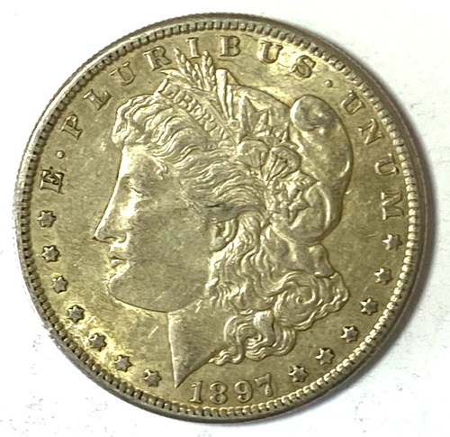 1897 S $1 Morgan Silver One Dollar US Coin AU San Francisco