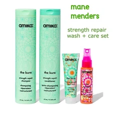 amika Mane Menders Strength Repair Shampoo + Conditioner 4 Set_strength repair