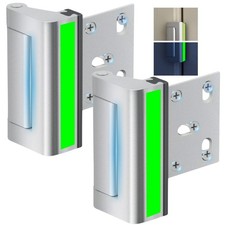 Home Security Door Lock, Child Proof Door Reinforcement Lock with Glow Tape f...