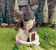 Painted Windmill 28mm Village Terrain Cotswolds Warhammer D&D Bolt Action WWII