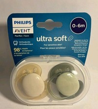 New Philips AVENT Ultra Soft Pacifiers 0-6 Months Sterilizing Case blue clear