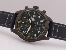 IWC PILOT SPITFIRE CHRONO DAY-DATE BRONZE GREEN DIAL 3879 BOX&PAPERS AUTOMATIC 5