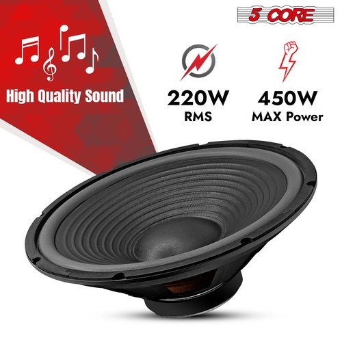 5 Kerne 15" Auto Tieftöner Audio 2 Stück 900 W kombiniert 4 Ohm tiefer Bass Subwoofer Lautsprecher - Bild 2 von 10
