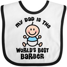 Inktastic Daddy Worlds Best Barber Childs Baby Bib Dad Kids Cute Boy Occupations