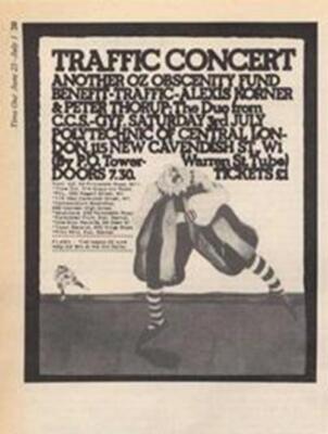 Traffic Alexis Korner Peter Thorup CCS show advert Time Out cutting 1971