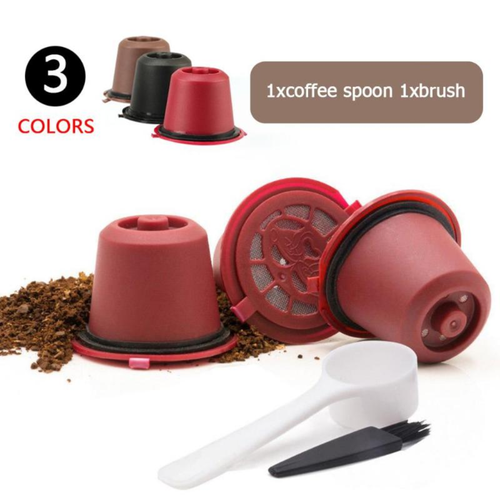 3 CAPSULE RICARICABILI NESPRESSO RIUTILIZZABILI CAFFÈ + SPAZZOLA + DOSATORE  | eBay