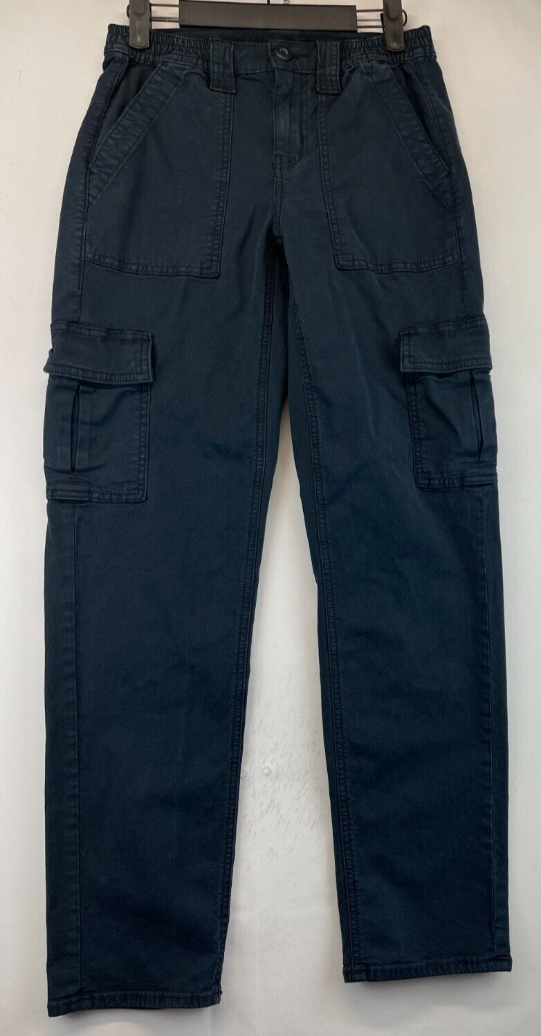 American Eagle Cargo Pants Womens Size 0 Black - Elastic Waist - Stretch (2326)