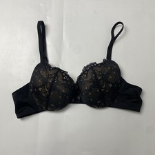 Maidenform Love the Lift Demi Push-Up Bra Black Underwire Floral Lace Size 32A