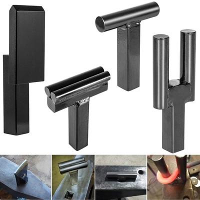 1 Inch Blacksmith Anvil Forge Hardy Tools Set Including Hot Cut Tool, Creasin...