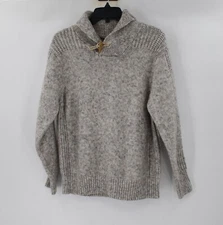 Schott Bros Sweater Mens Medium Wool Blend Shawl Neck Long Sleeve Gray knit