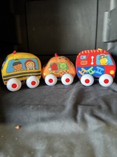 Melissa and Doug K's Kids Pull-Back Town Vehicles Soft Baby Toy Cars - Lot of 3