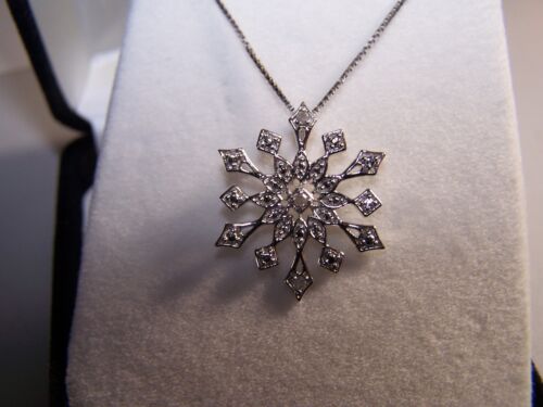 KAY JEWELERS DESIGNER DIAMANT AKZENT SCHNEEFLOCKE ANHÄNGER UND KETTE - Bild 2 von 11
