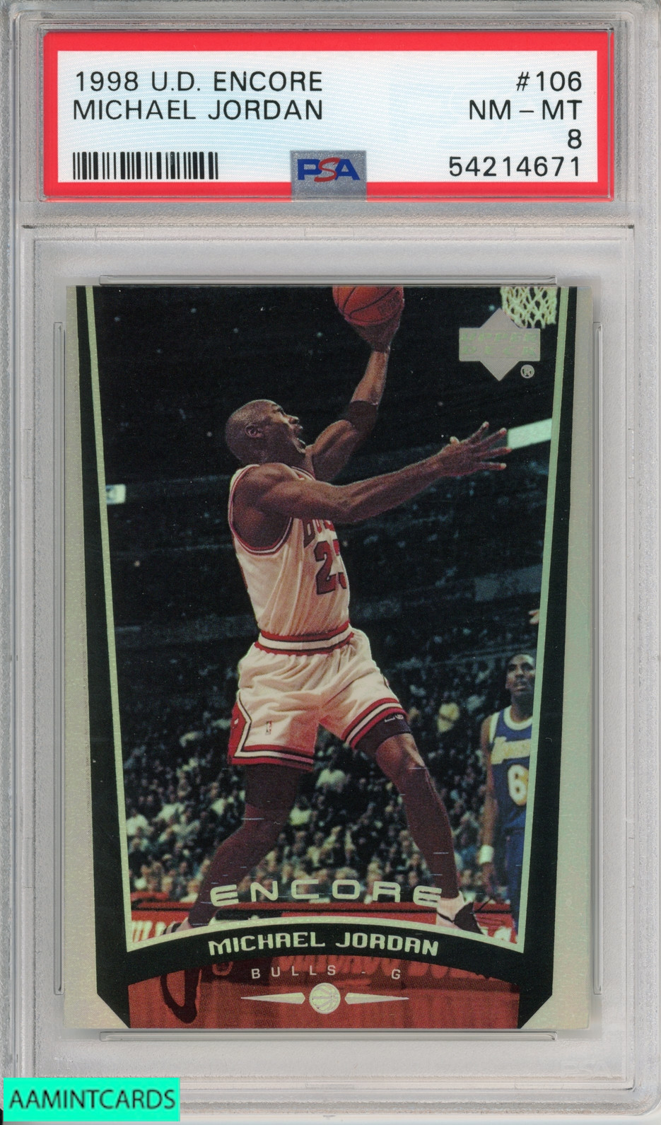 1998 UPPER DECK ENCORE MICHAEL JORDAN #106 HOF CHICAGO BULLS PSA 8 NM-MT