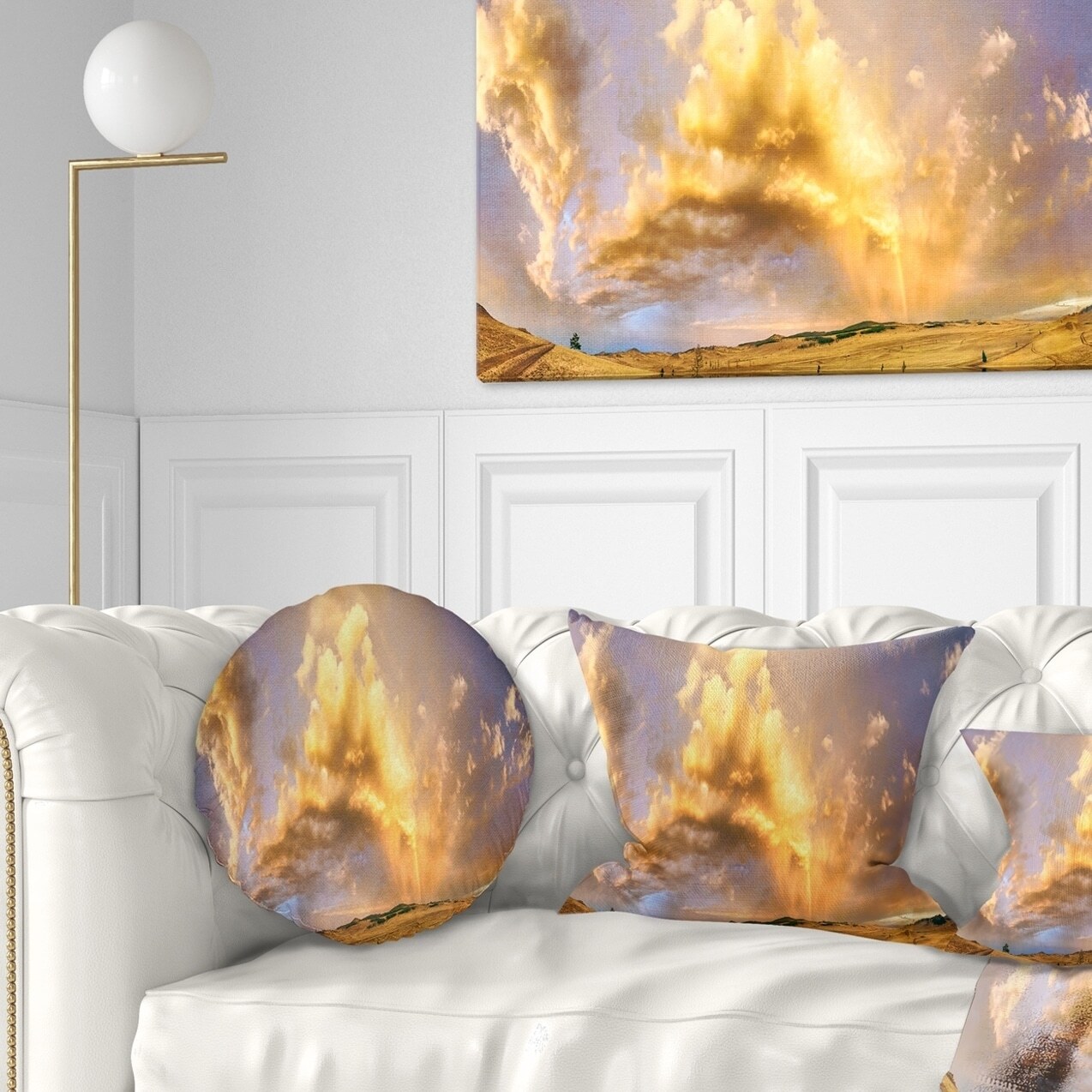 Designart 'Rainbow at Sunset After Storm' Landscape