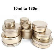 10-150ml Metal Tin Can Box Container Mini Portable Small Storage Container Gold