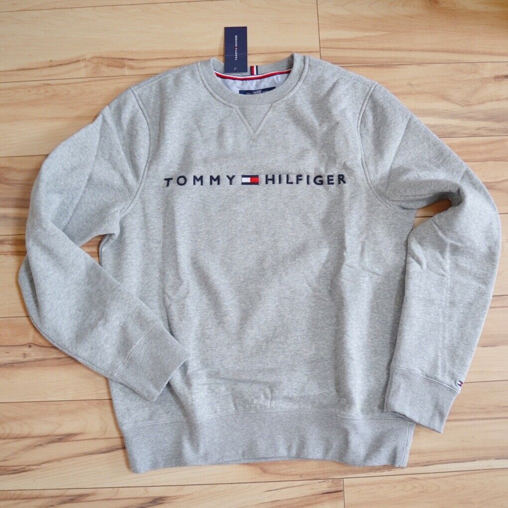 NWT Men's Tommy Hilfiger Crew Neck Essential Logo Pullover Sweater  Sweatshirt