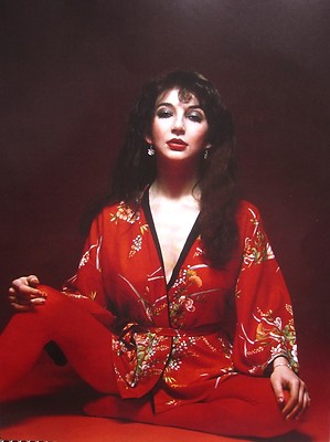 KATE BUSH two sexy color photos Japanese flowered kimono Wuthering